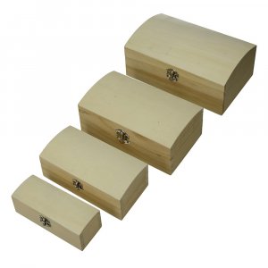 Coffret en bois 22 x 14 x 9 cm - non traité 4 pièces Coffret en bois 22 x 14 x 9 cm - non traité 4 pièces