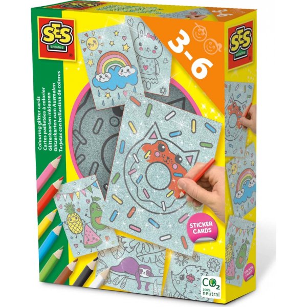 Cartes  colorier scintillantes
