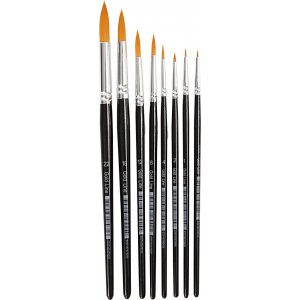 Pinceaux Gold Line - non. 0+1+2+4+8+12+18+22 - rond - 8 pièces Pinceaux Gold Line - non. 0+1+2+4+8+12+18+22 - rond - 8 pièces