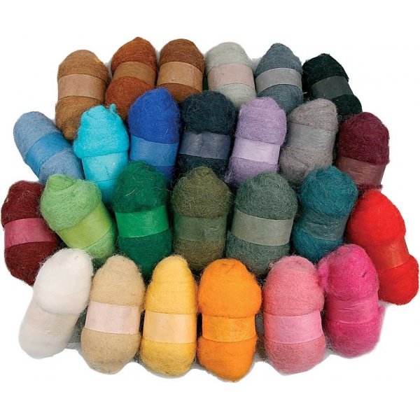 Laine carde - couleurs mlanges - 26 x 25 g