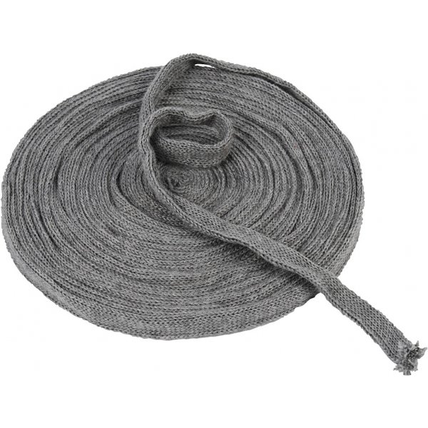 Tissu tricot tubulaire - L15 mm - gris - 10 m
