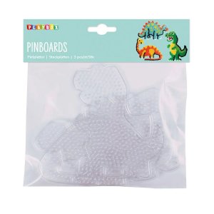 Plaques à perles Dinosaures, lot de 3 - Formes transparentes Plaques à perles Dinosaures, lot de 3 - Formes transparentes