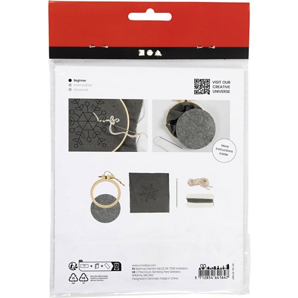 Mini Kit DIY Broderie - gris - Flocon de neige Mini Kit DIY Broderie - gris - Flocon de neige