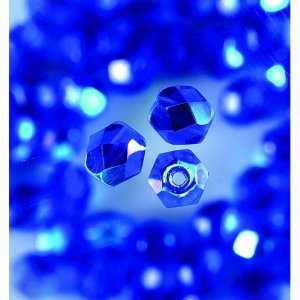 Perles de verre à facettes - bleues - rondes, chatoyantes Perles de verre à facettes - bleues - rondes, chatoyantes