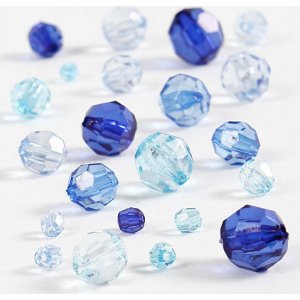 Perles plastiques à facettes Harmony - mixtes - harmonie bleue - 45 g Perles plastiques à facettes Harmony - mixtes - harmonie bleue - 45 g