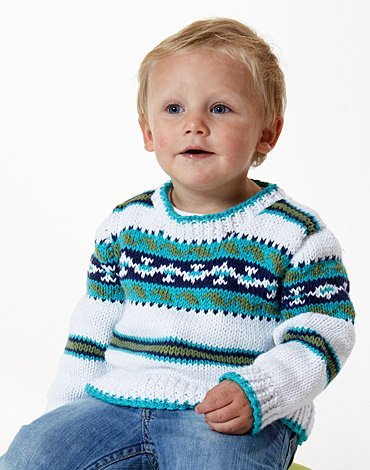 Patron tricot - Pull tricot avec motifs en couleurs