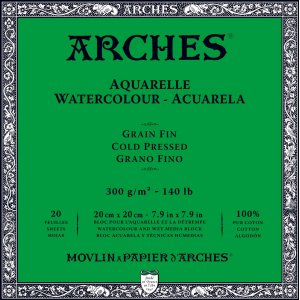 Bloc aquarelle Arches pressés à froid 300g Bloc aquarelle Arches pressés à froid 300g