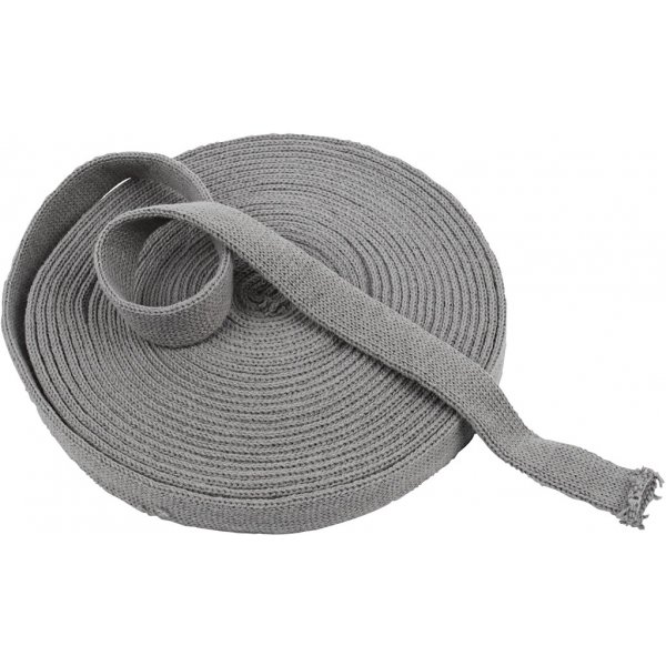 Tissu tricot tubulaire - L22 mm - gris - 10 m