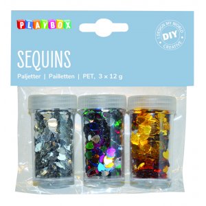Paillettes 3x12 g coeurs Paillettes 3x12 g coeurs