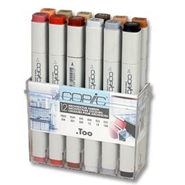 Copic Marker en set - Couleurs architecturales (12 pcs) Copic Marker en set - Couleurs architecturales (12 pcs)