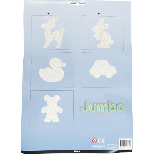 Assiettes perles - transparentes - ours en peluche - voiture - renne - canard et lapin - JUMBO - 5 pcs
