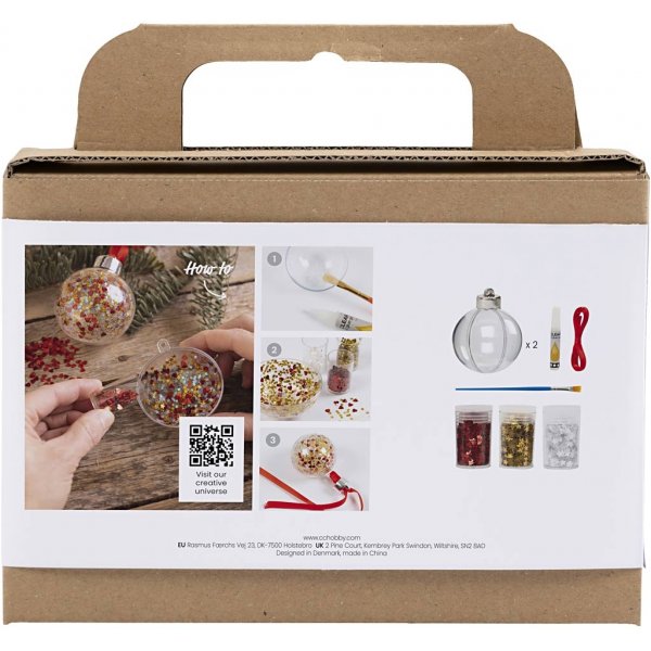 Mini Kit DIY Boules de Noël pour Sapin - Paillettes Mini Kit DIY Boules de Noël pour Sapin - Paillettes