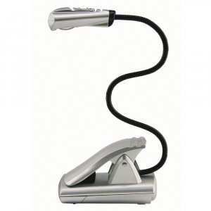 LED - lampe de lecture avec clip - argent / noir incl. batteries LED - lampe de lecture avec clip - argent / noir incl. batteries