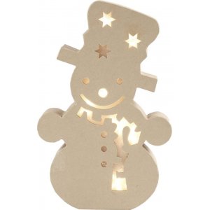 Figurine en carton avec lumière intégrée - bonhomme de neige - 5 cm Figurine en carton avec lumière intégrée - bonhomme de neige - 5 cm