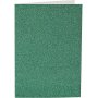 Cartes et enveloppes - vert - paillettes - 4 sets