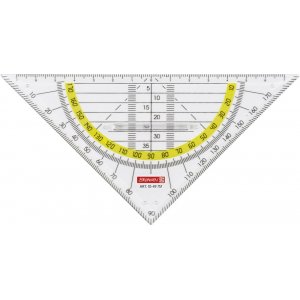 Règle triangulaire avec rapporteur 16 cm transparent (avec grip) Règle triangulaire avec rapporteur 16 cm transparent (avec grip)