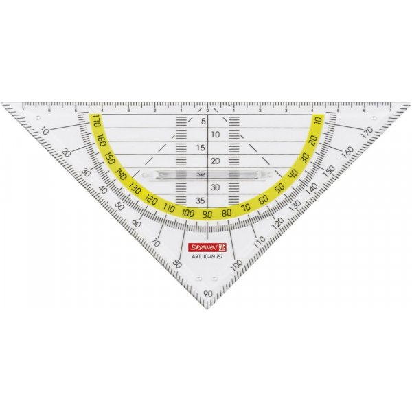 Rgle triangulaire avec rapporteur 16 cm transparent (avec grip)