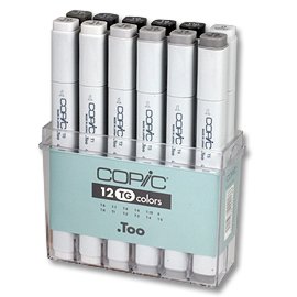 Set de marqueurs Copic - 12 stylos - Tons gris A3-TG Set de marqueurs Copic - 12 stylos - Tons gris A3-TG