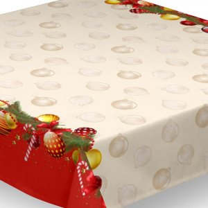 Toile cirée textile - Boules de Noël Toile cirée textile - Boules de Noël