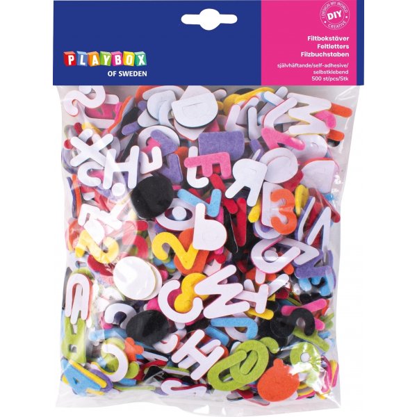 Lettres en feutre - autocollantes - 500 pcs