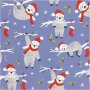 Papier cadeau - violet - Paresseux - 5 m