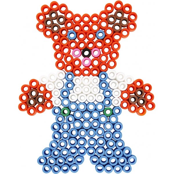 Assiettes perles - transparentes - ours en peluche - voiture - renne - canard et lapin - JUMBO - 5 pcs