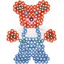 Assiettes perles - transparentes - ours en peluche - voiture - renne - canard et lapin - JUMBO - 5 pcs