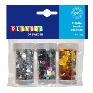 Paillettes 3x12 g coeurs Paillettes 3x12 g coeurs