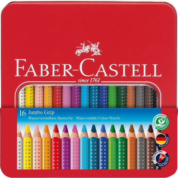 Crayons aquarelle Jumbo Grip - tui mtal paquet de 16