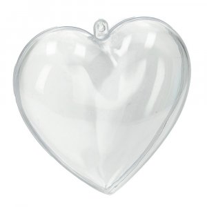 Coeur en plastique 140 mm - transparent séparable (PS) Coeur en plastique 140 mm - transparent séparable (PS)