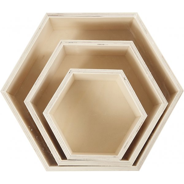 Botes de rangement - hexagonales - 3 pcs