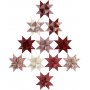 Bandes toiles - rouge - paillettes, vernis - 6,5+11,5 cm - 40 bandes