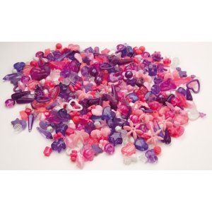 Perles en plastique violet & rose Perles en plastique violet & rose
