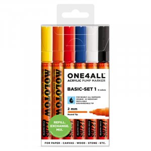 Marqueurs acryliques One4All 2mm 6 Pens - Basic I Marqueurs acryliques One4All 2mm 6 Pens - Basic I
