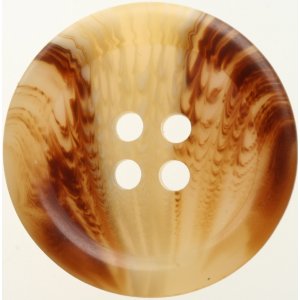 Bouton Rond 4 trous 15 mm 10pcs - Beige rouge chiné Bouton Rond 4 trous 15 mm 10pcs - Beige rouge chiné