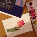 Image client Bloc de carte postale aquarelle