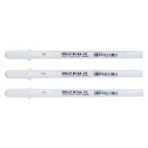 Stylos gel Sakura Gelly Roll - 3 stylos (Blanc 08) Stylos gel Sakura Gelly Roll - 3 stylos (Blanc 08)