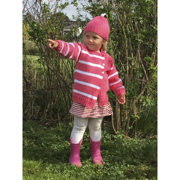 Patron tricot - Cardigan (3 boutons) et bonnet