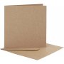Carte postale avec enveloppe - naturel - 12,5 x 12,5 cm - 10 pcs