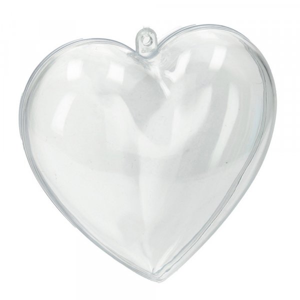 Coeur en plastique 80 mm - transparent sparable (PS)