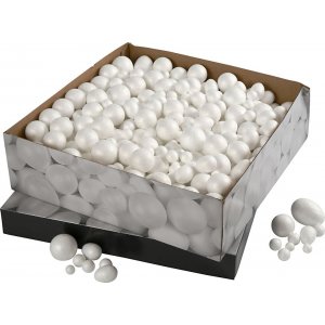 Boules et ?ufs en polystyrène - blanc - 550 pcs Boules et ?ufs en polystyrène - blanc - 550 pcs