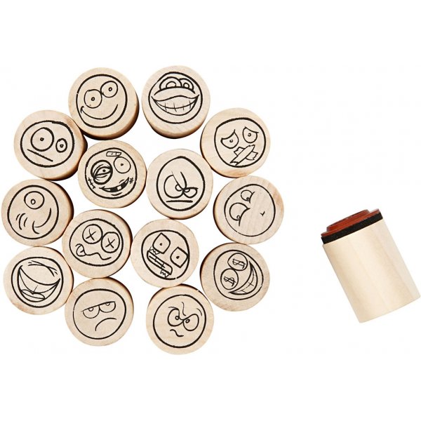 Set de tampons Deco Art - smiley - 15 pcs Set de tampons Deco Art - smiley - 15 pcs