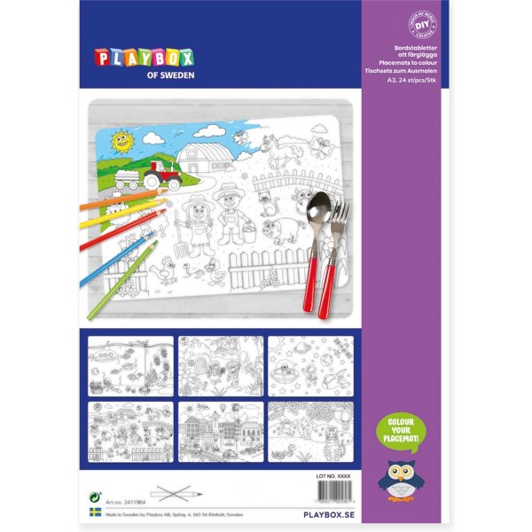 Sets de table  colorier - 24 pcs