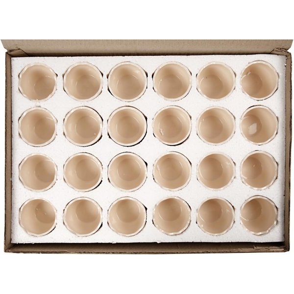 Coquilles d'?ufs en terre cuite - Blanc - 24 pcs