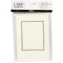 Cartes passe-partout avec enveloppes - blanc cass - rectangulaires avec bord dor - 10 jeux