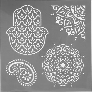 Pochoir - motifs ethniques - 30,5 x 30,5 cm Pochoir - motifs ethniques - 30,5 x 30,5 cm