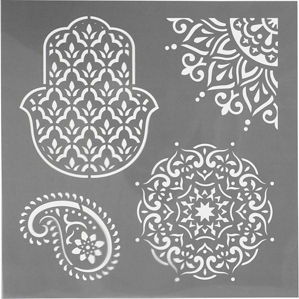 Pochoir - motifs ethniques - 30,5 x 30,5 cm