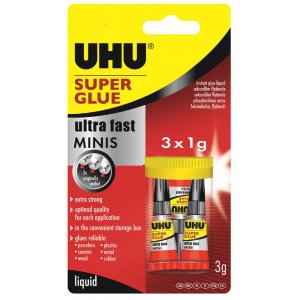 Superglue Mini 3pcs UHU - 1g Superglue Mini 3pcs UHU - 1g