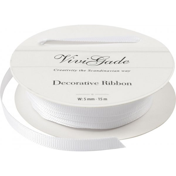 Ruban gros grain - blanc - 15 m