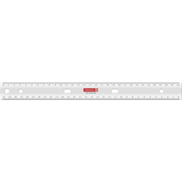 Rgle pour classeurs, 30 cm transparente